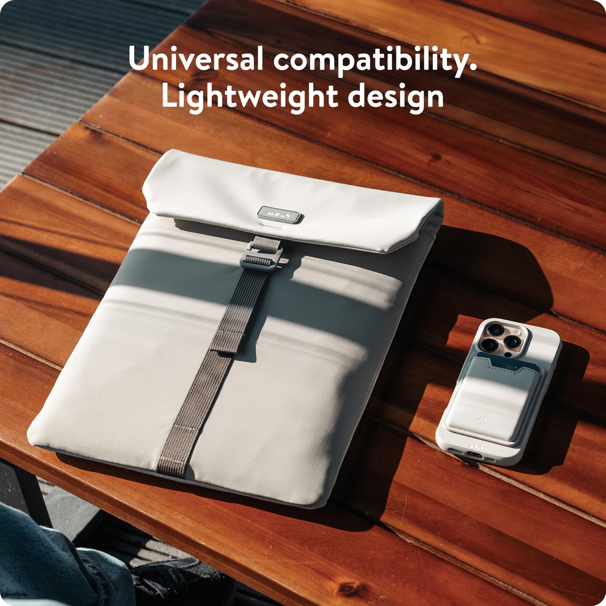 Mous – Laptoptasche 14 Zoll Hülle - Universelle Laptop-Hülle - Stein | Mous Laptoptasche 2,2 cm (8 Zoll), universelle Laptophülle, wasserabweisend, strapazierfähig, Mitternacht/Stein/Marine/Sage