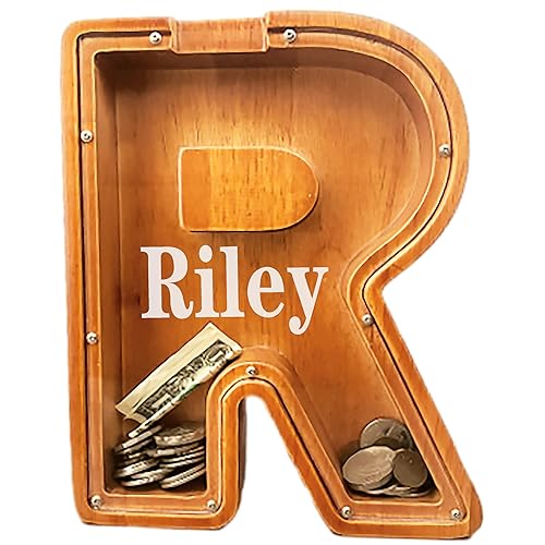 Vista 124 de Personalized Wooden Alphabet Piggy Bank-Kids Piggy Bank-Boys Girls Piggy Bank-Coin Piggy Bank-Bank-Can be Used as Christmas-Birthday Gift-Kids Gift
