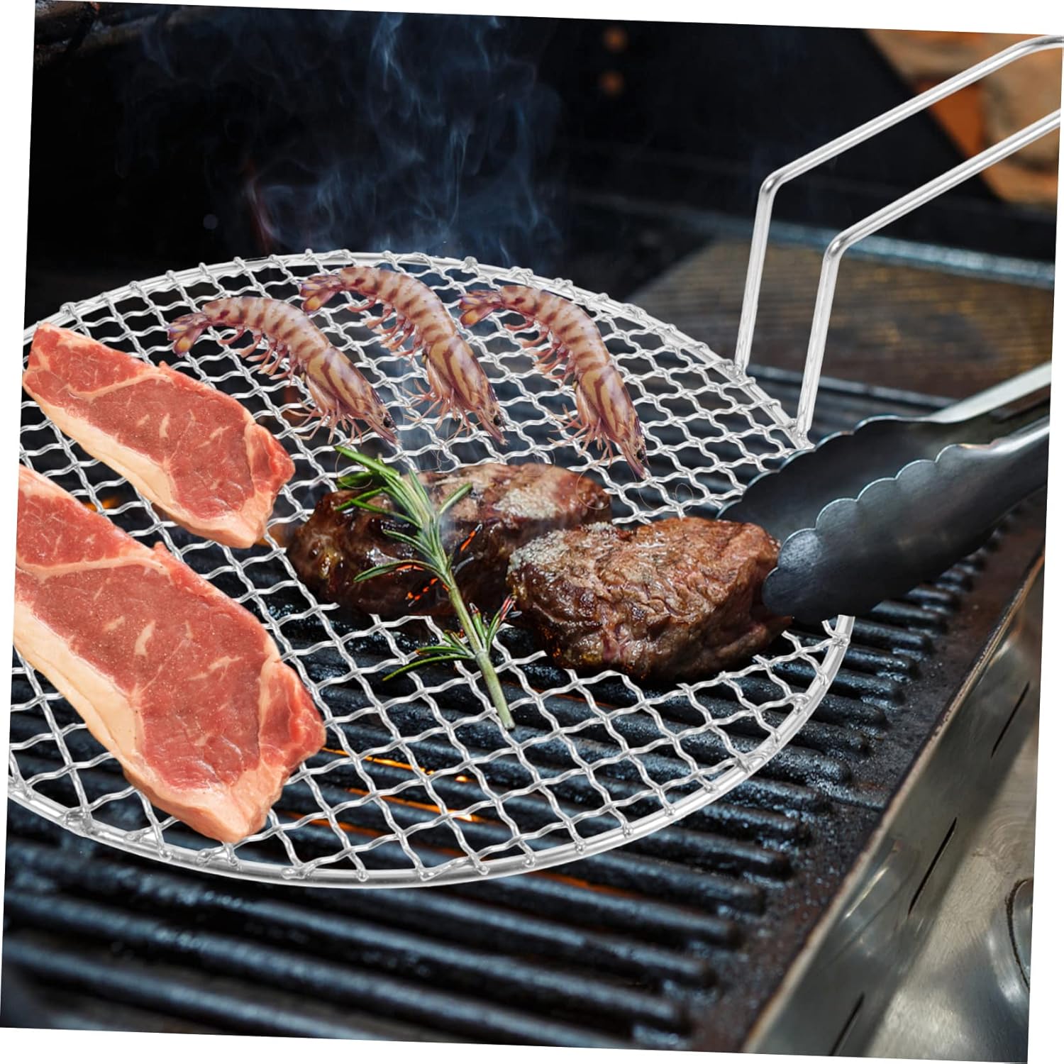 Balacoo Stainless Steel Barbecue Grill Net for Outdoor Cooking 304 Food-Grade Mesh 18 x 12 Non-Stick BBQ Accessory for Camping and Picnics