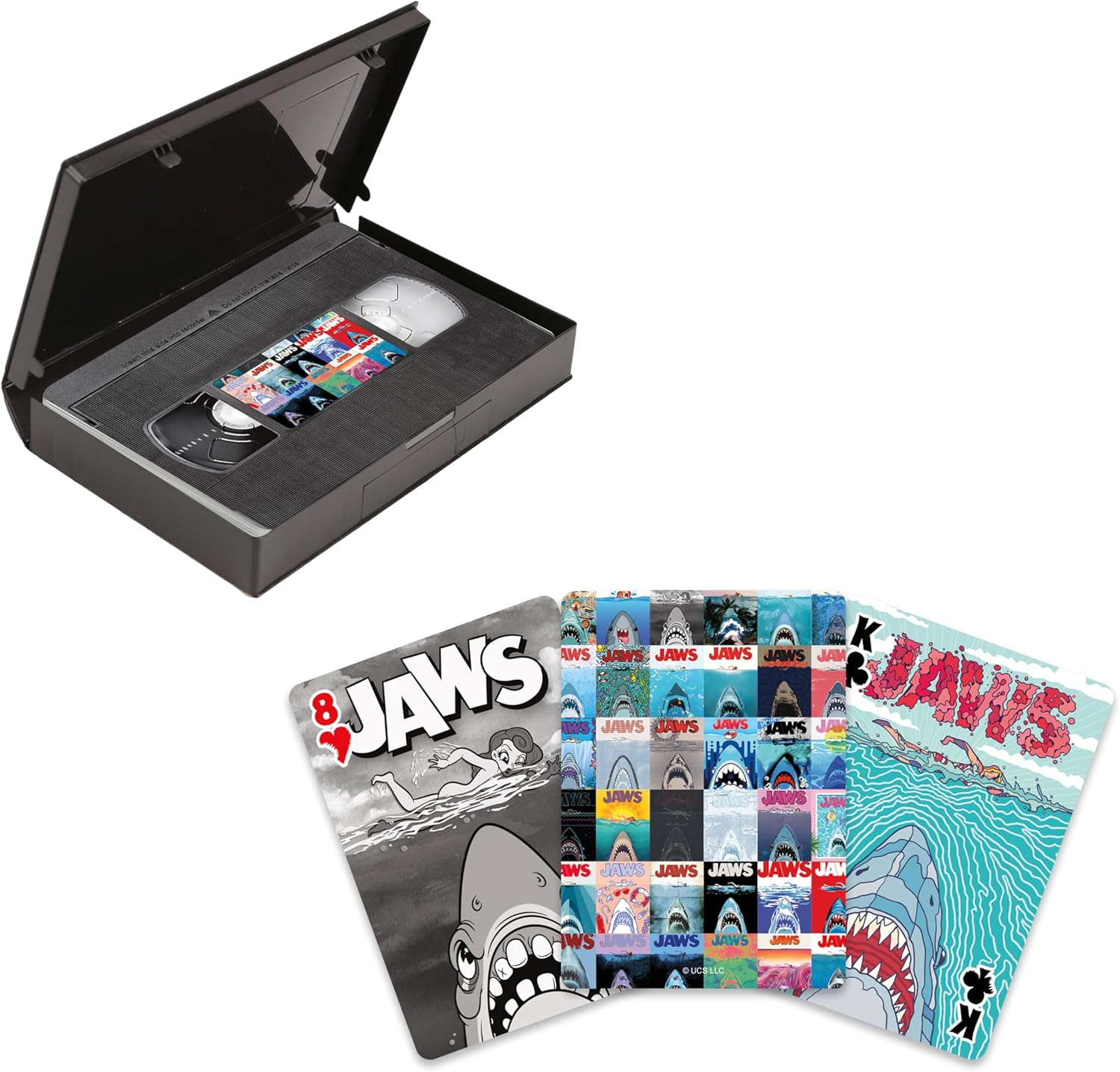 Aquarius Jaws 50th Anniversary- Posters Premium VHS Tape Playing Cards - Jaws Themed Deck of Cards for Your Favorite Card Games - Officially Licensed Jaws Merchandise & Collectibles