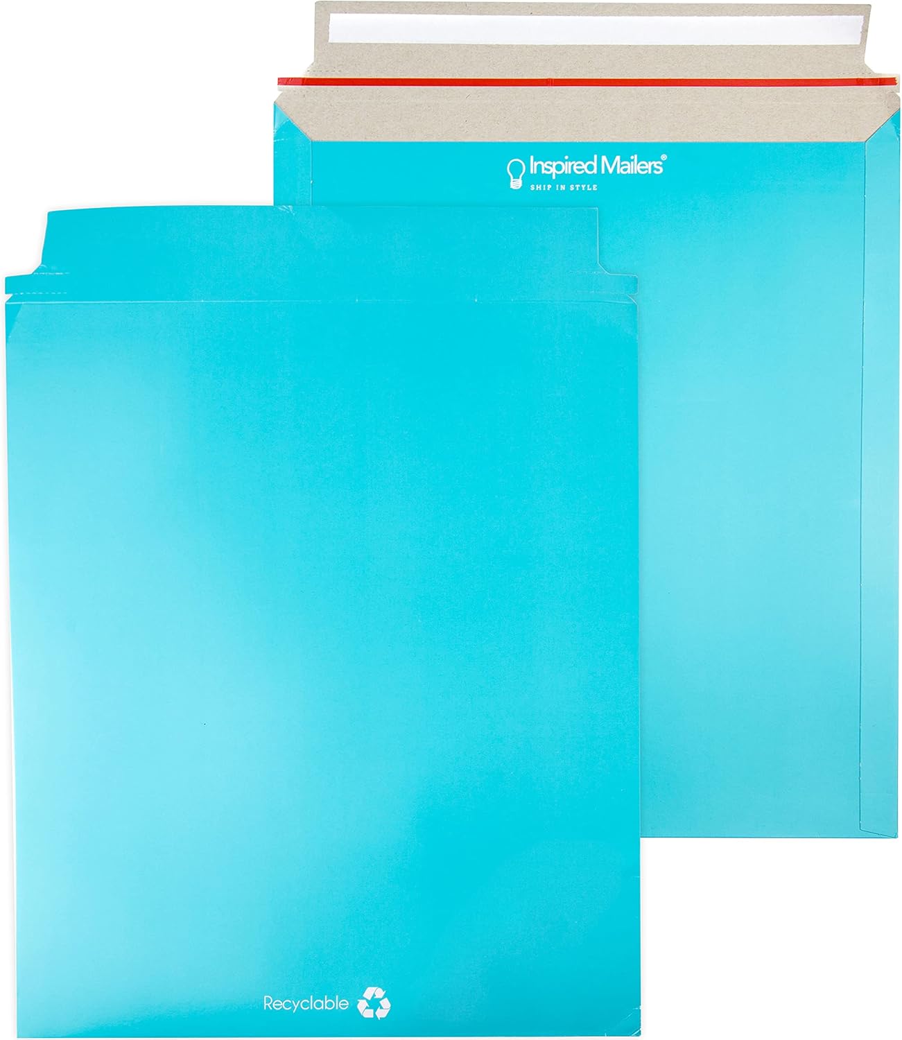 Rigid Mailers 12.75x15" Blue Cardboard Mailers 50 Pack