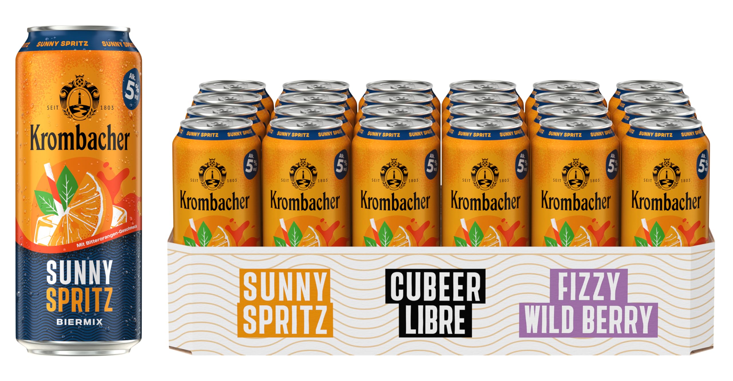 Krombacher Sunny Spritz Biermix 24er Dosentray