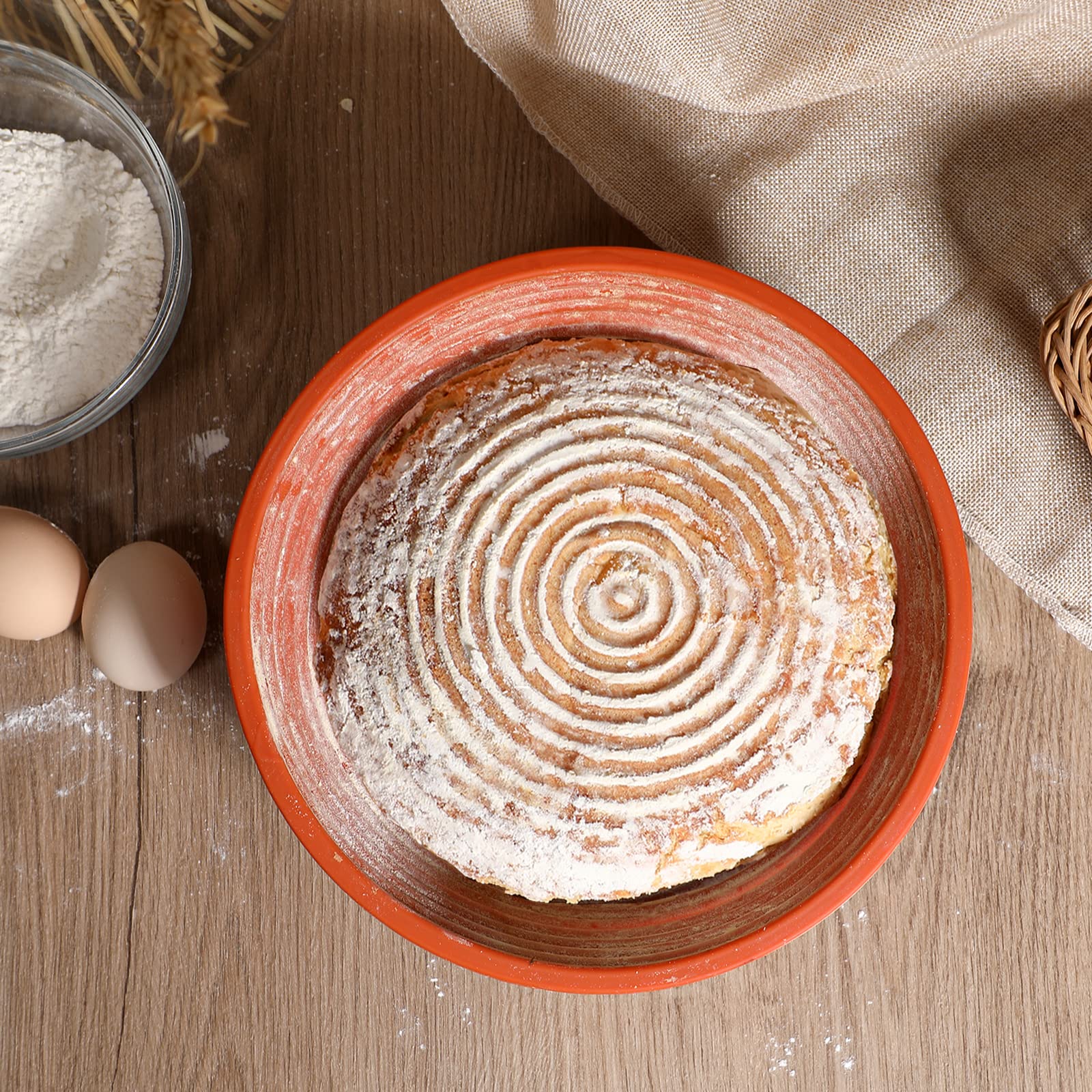 Webake Kosz do pieczenia chleba, okrągły, silikonowy, 24 cm, kosze do przechowywania zakwasów