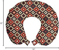 Vista 113 de Lunarable Teal Travel Pillow Neck Rest, Aquatic Fauna Theme Hand Drawn Style Various Starfish in Blue Shades, Memory Foam Traveling Accessory for