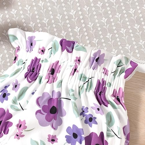 Miniatura 6 de Aalizzwell Camiseta para bebé recién nacida y pantalones cortos con cierre a presión para verano