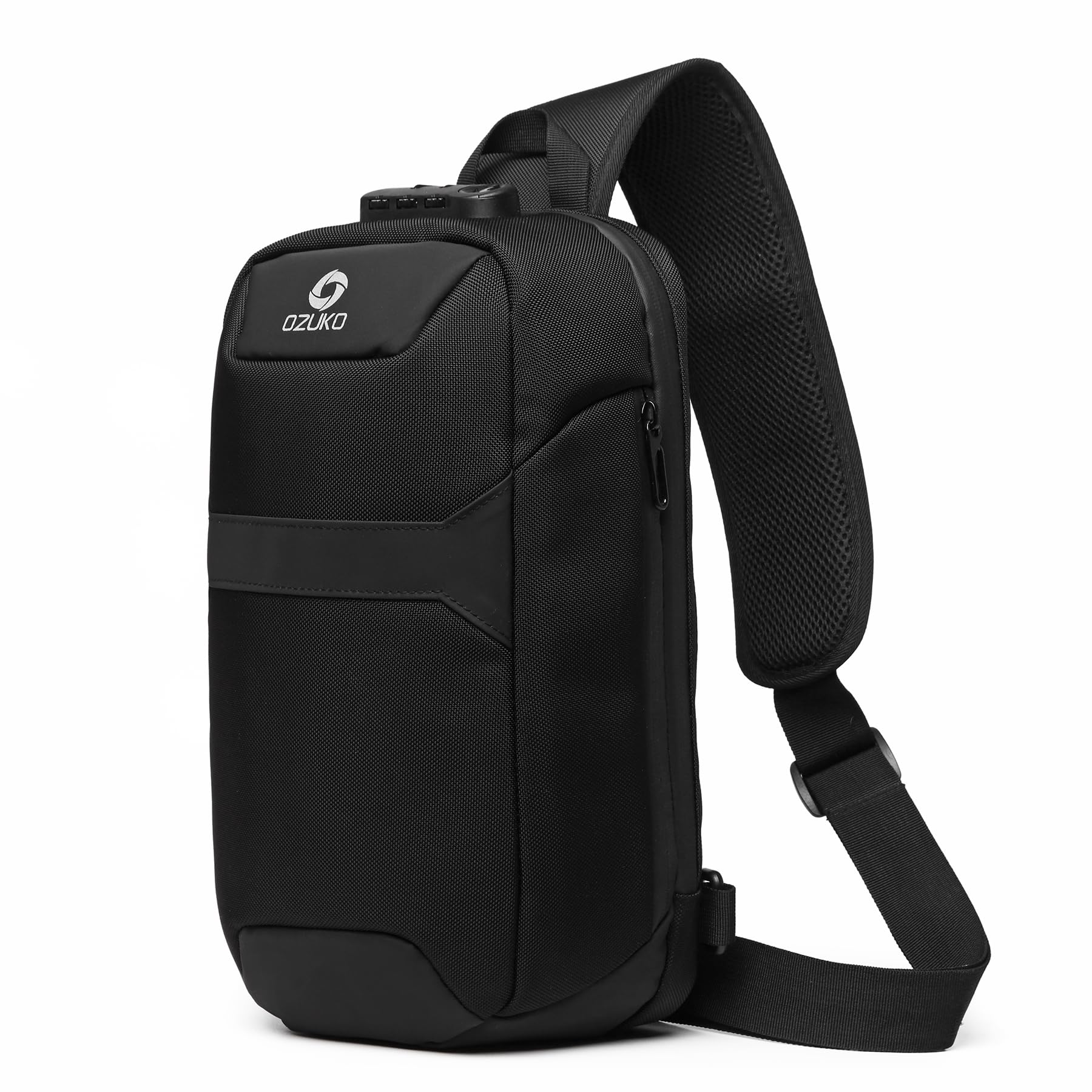 Anti Theft crossbody Sling Bag for Men, Waterproof Chest Daypack with USB Charging Port & Adjustable Strap for Daily