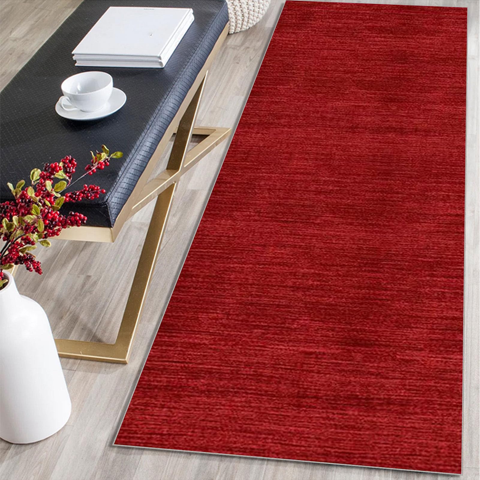 Tapis de Couloir Lavable 100 x 260 cm, antidérapant, pour Cuisine, Salon, Couloir, entrée et Portes d'entrée.