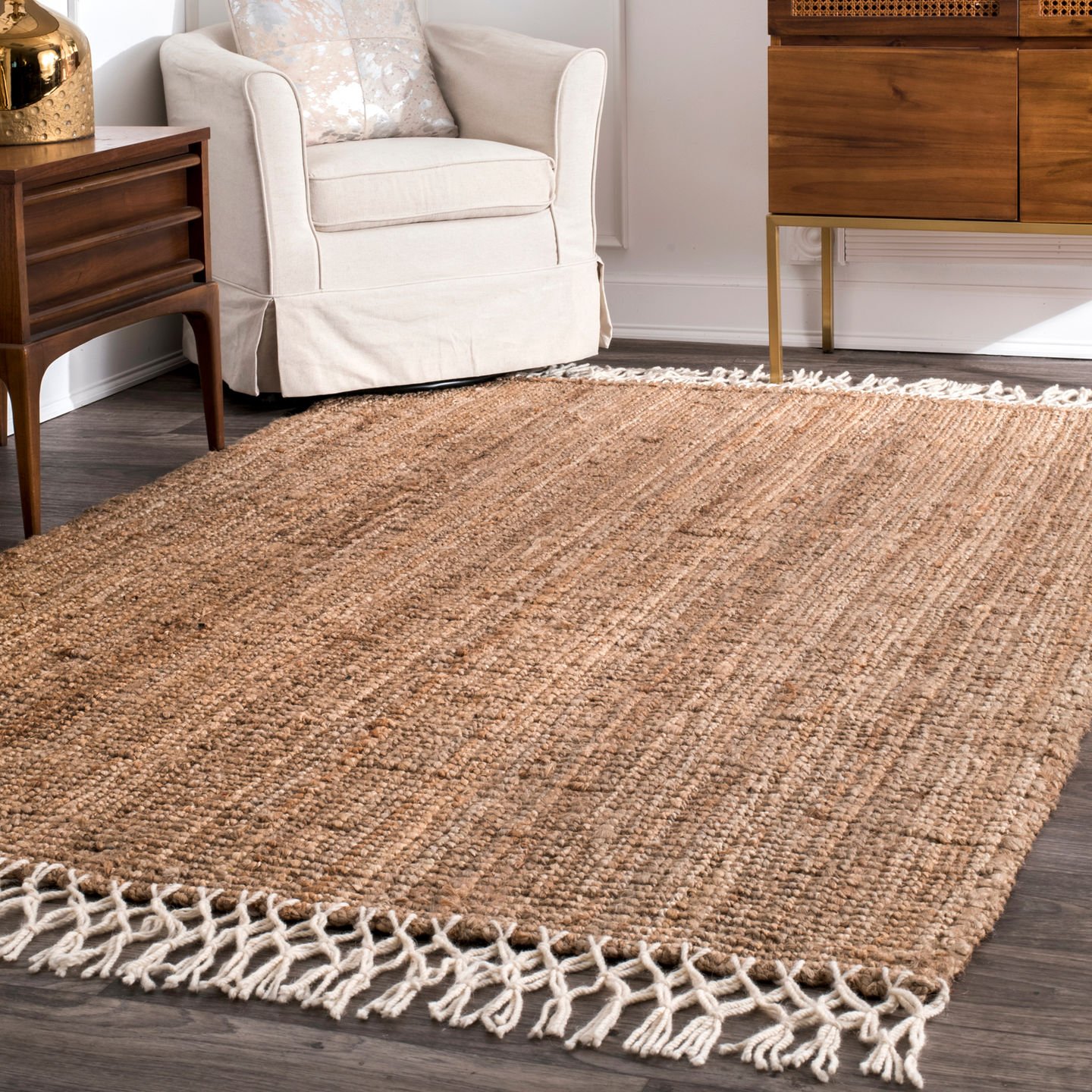 nuLOOMRaleigh Hand Woven Wool Area Rug, 5 ft x 8 ft, Natural