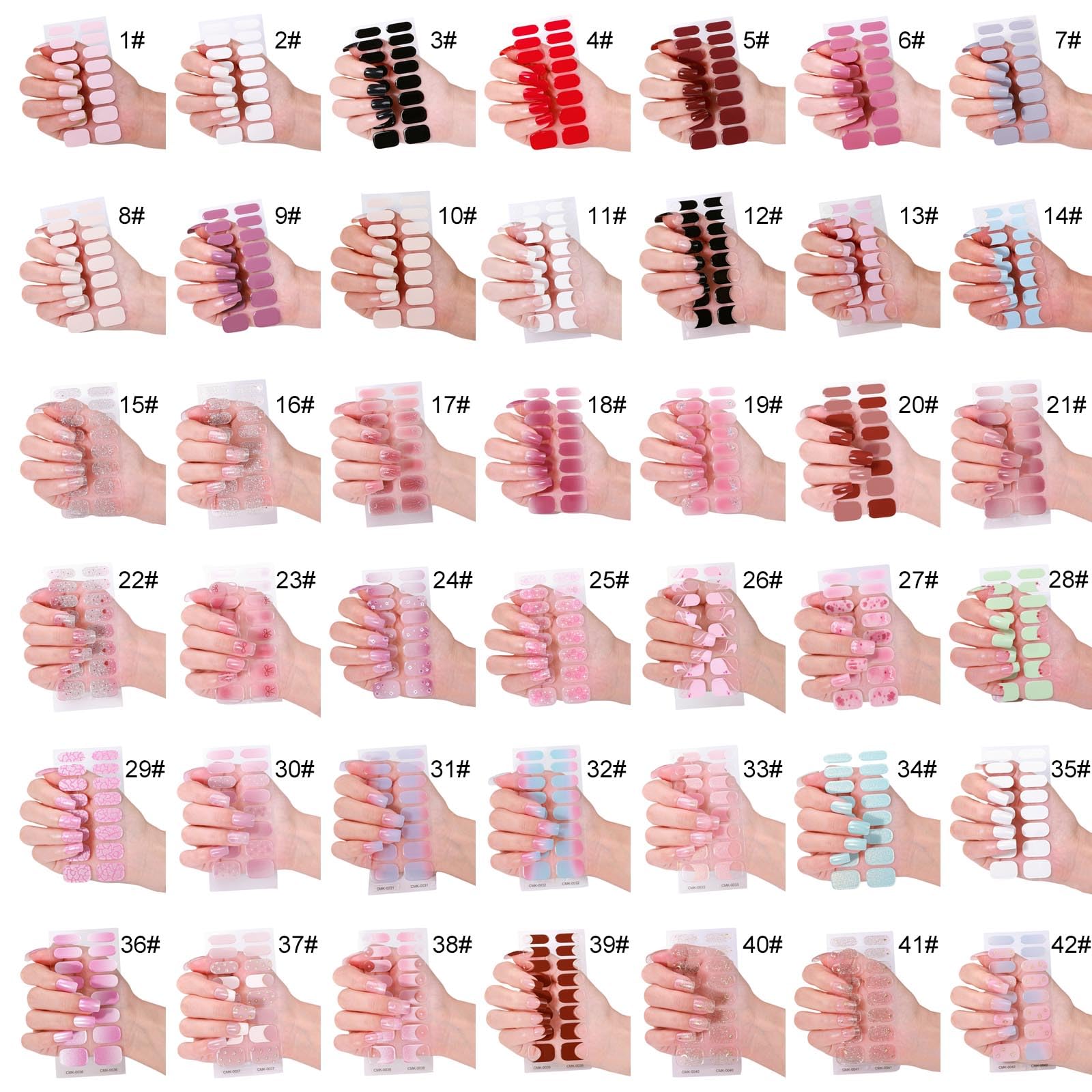 Nails Wraps Nails Polish Strips Adhesive Nails Art Stickers Fingernail Manicure Stickers for Nails Art Decorations