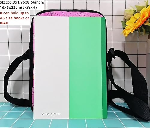 Vista 6 de XIXISA Nezuko - Bolsas de mensajero, lindas bolsas de hombro de anime Nezuko, bolso cruzado para fanáticos