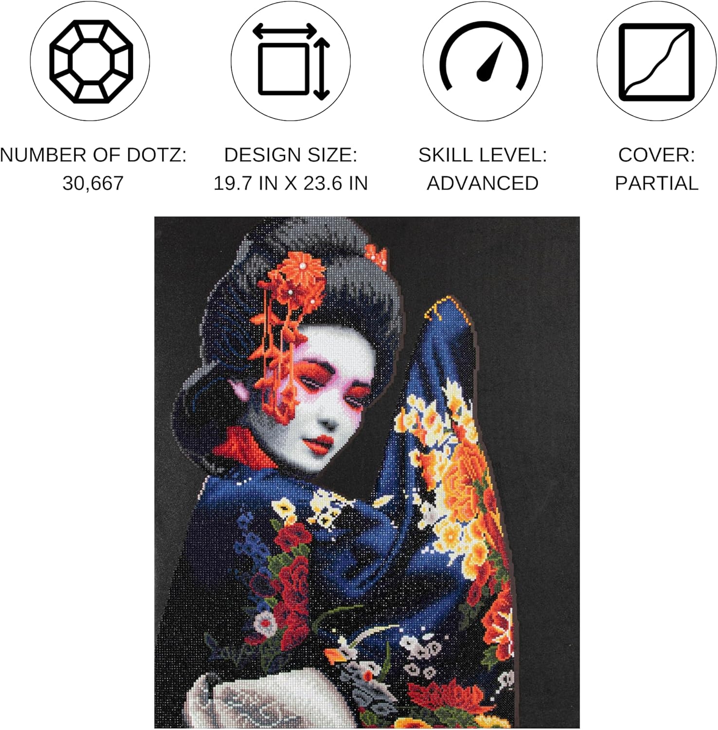 DIAMOND DOTZ Kyoto Beauty Diamond Painting Kits for Adults - Diamond Art Kits a Relaxing Creative Craft Kit with Dotz Gems 20x24