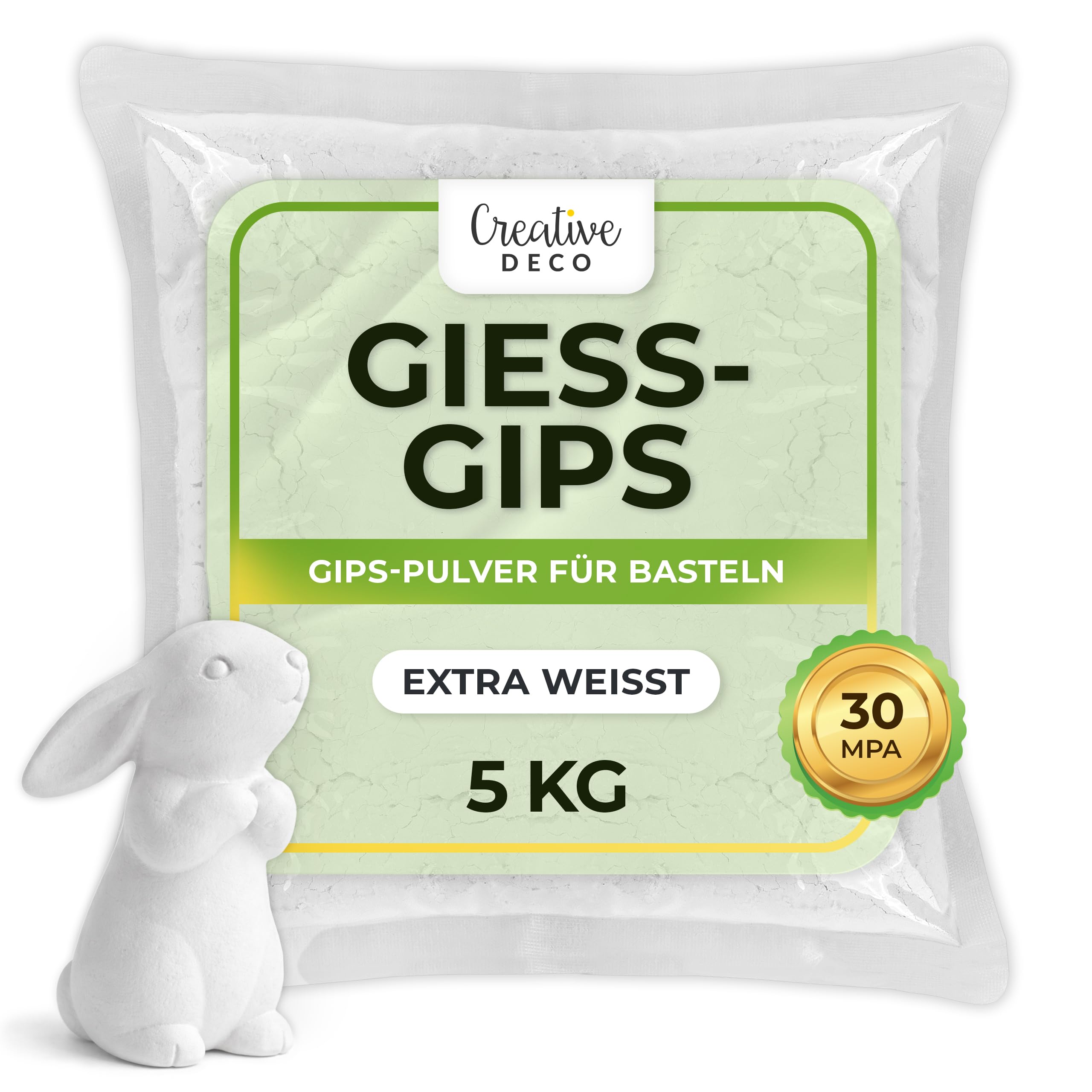 Creative Deco Gießpulver Extra Weiß 5 kg | Gießmasse | Gips zum Gießen