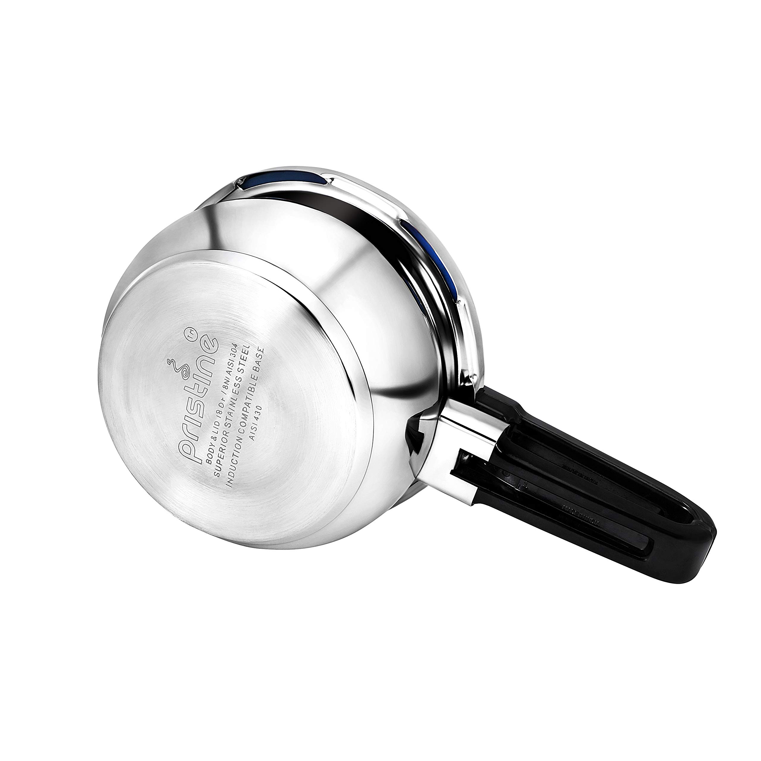Pristine 18/8 Stainless Steel Tri Ply Induction Base Outer Lid Handi Pressure Cooker with Tadka Pan- 280ml(1.5 litres, Silver) ISI Marked 3