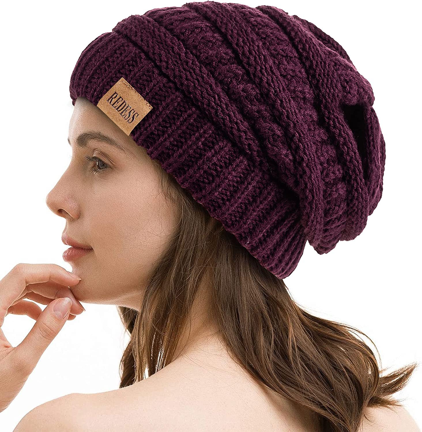 REDESS Slouchy Beanie Hat per Uomo e Donna Winter Warm Chunky Soft Oversize Cable Knit cap