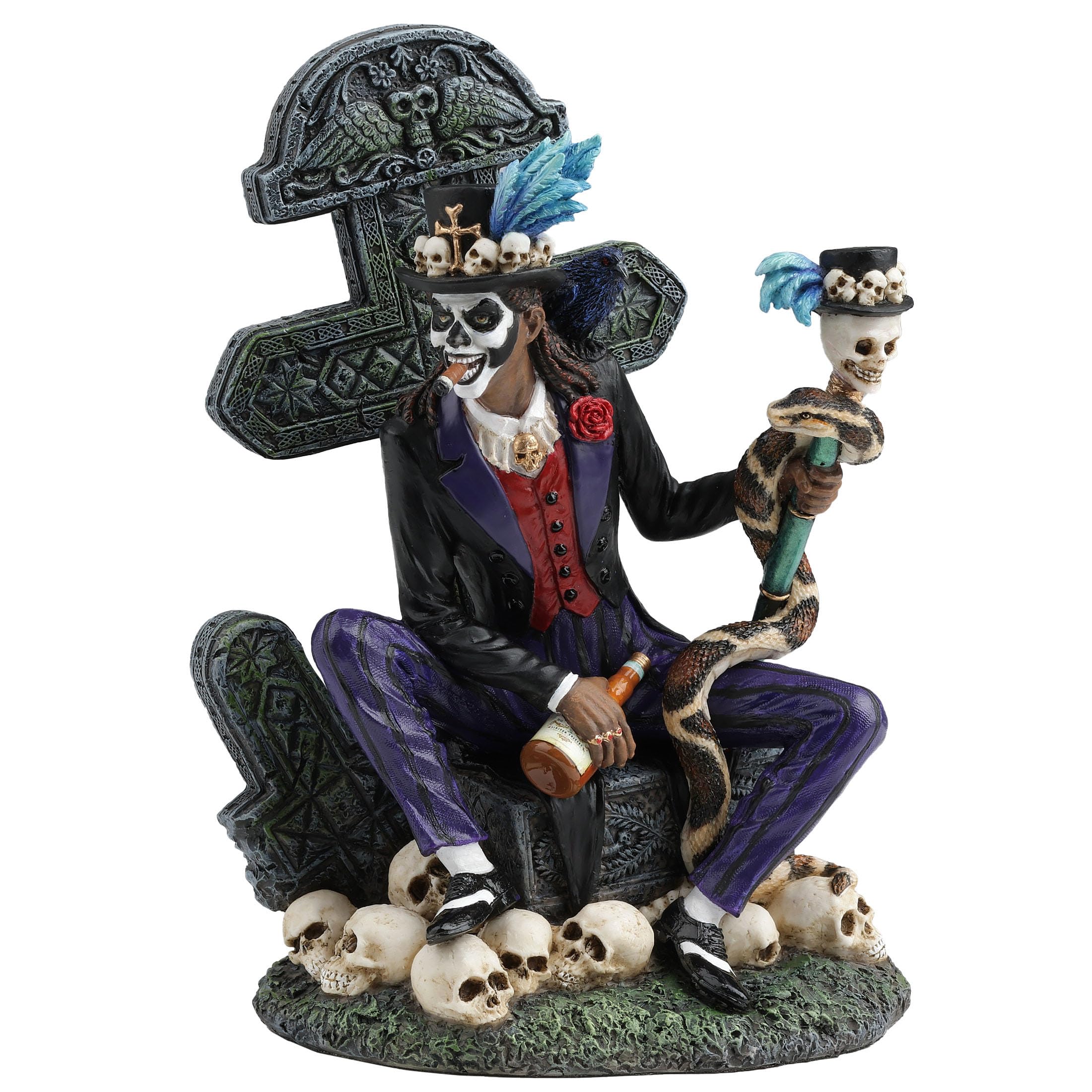Veronese Design 7 1/2 Inch Baron Samedi The Voodoo Lord of The Dead Polystone Hand Painted Statue Home Decoration Gift
