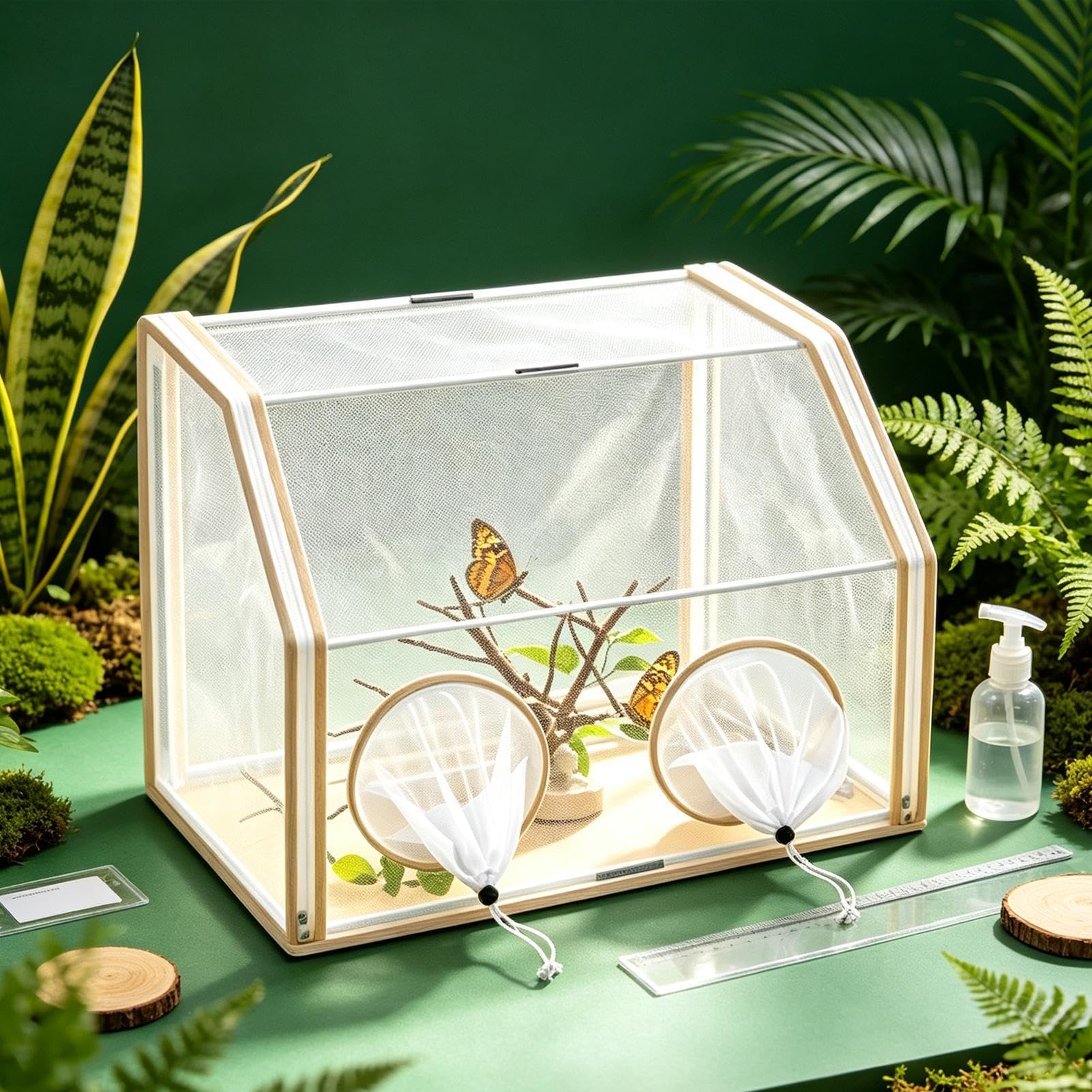 Terrario a farfalla con coulisse, rete impermeabile per piccoli animali
