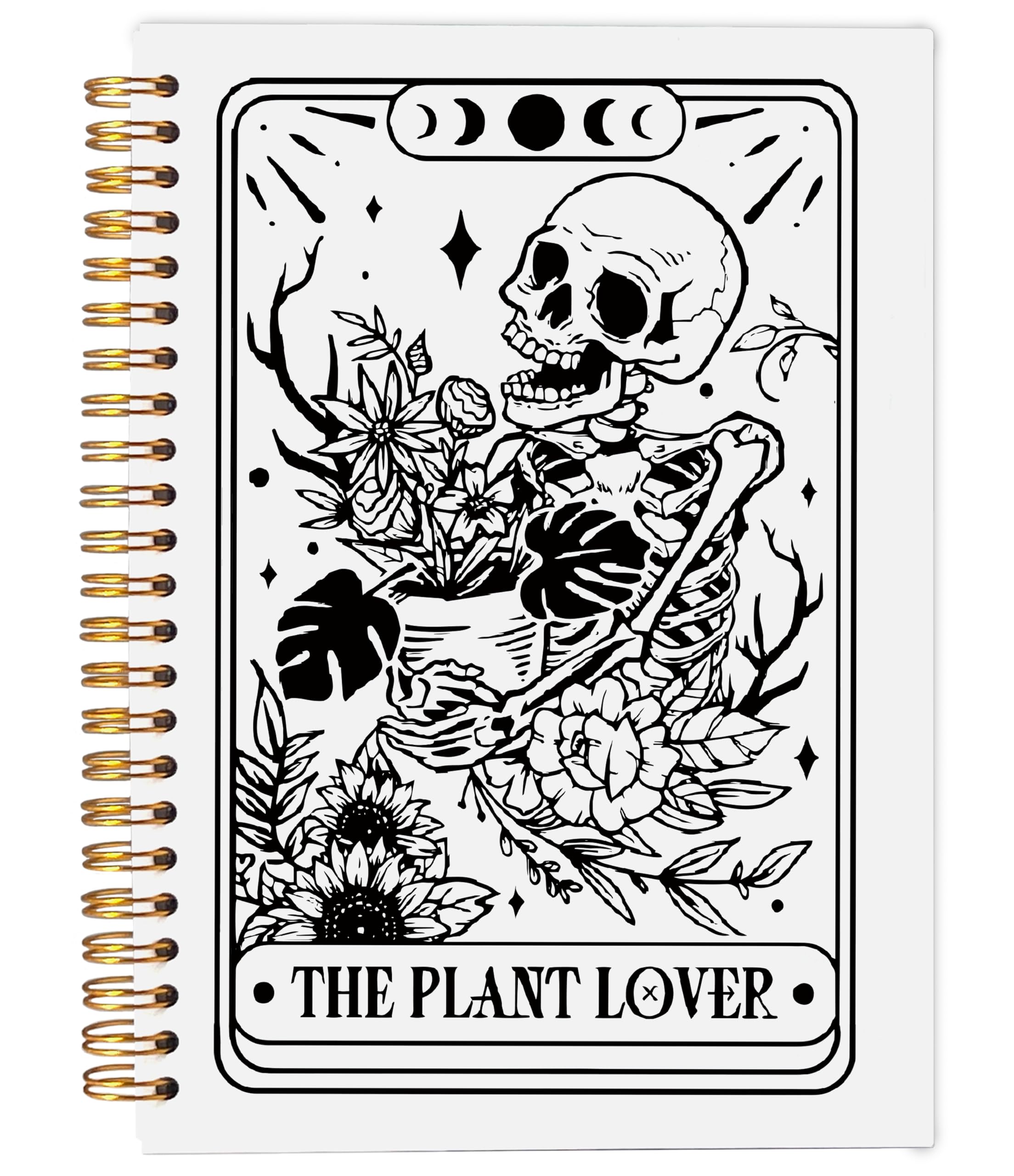 Ecezatik The Plant Lover Tarot Journal Notebook - Plant Lover Gifts for Women, Plant Lady Mom Gifts, Gothic Skeleton Notebook, Witchy Journal, Gothic