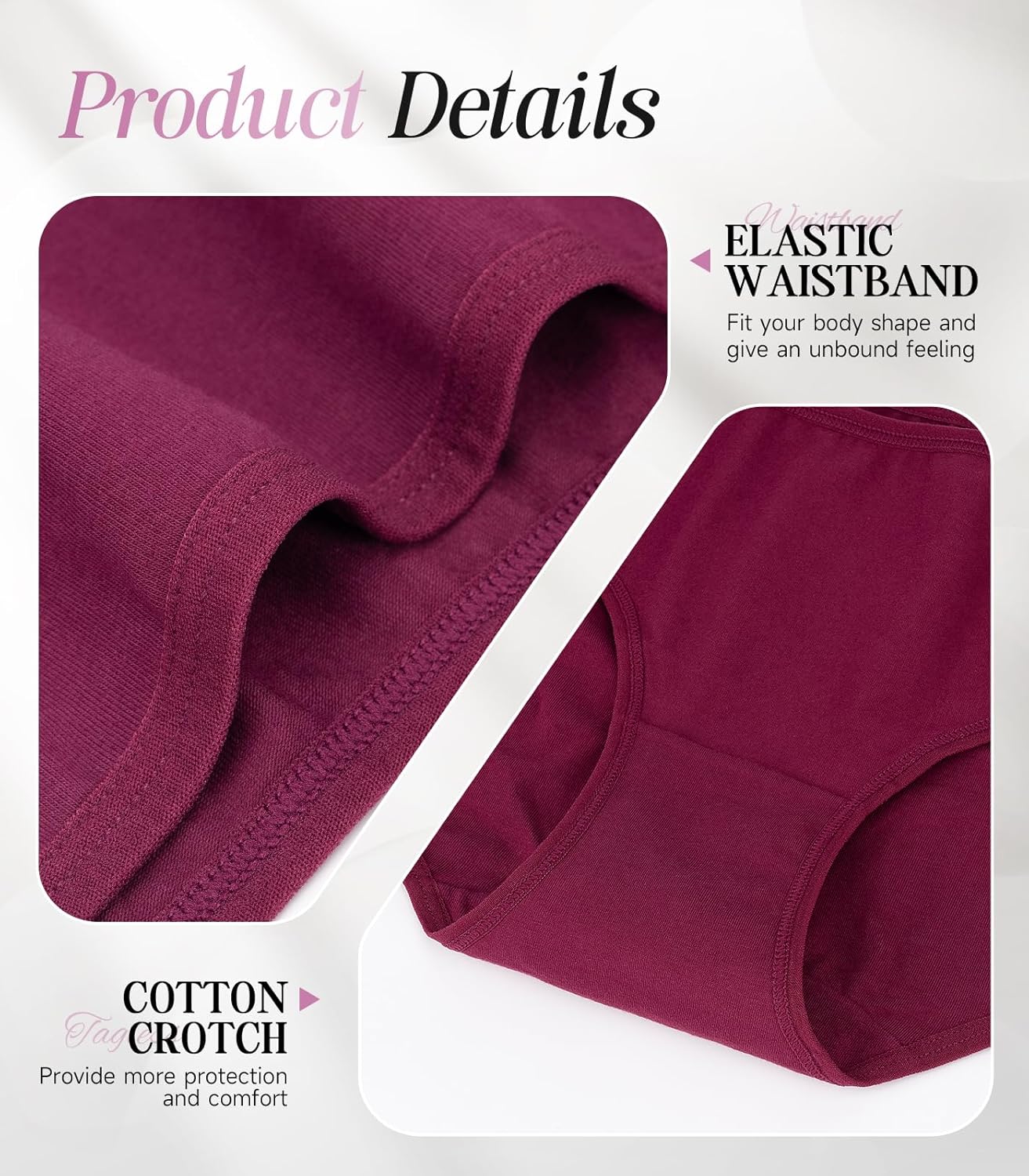 TANSTC Womens Underwear Low Rise Cotton Hipster Panties Soft Stretch Briefs Breathable Ladies Underpants 6 Pack - Image 6