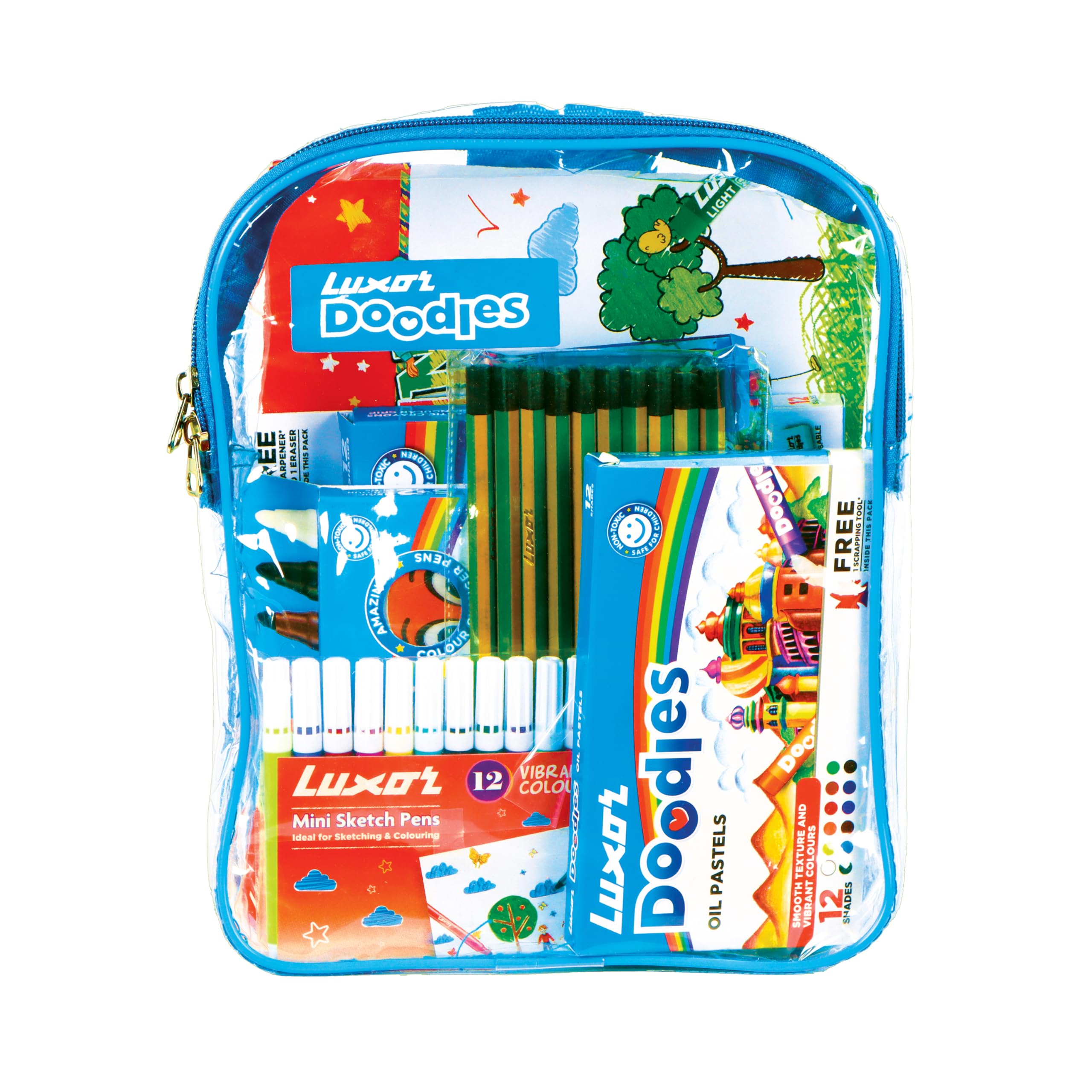 Luxor Doodles Budding Artist Kit for Kids - Drawing Book, Non-Toxic Plastic Crayons, Oil Pastels, Mini Sketch Pens, Washable Magic Colours, Pencils & Erasers, Best Choice for Budding Artists (B0CTTGJG8L) Amazon Price History, Amazon Price Tracker