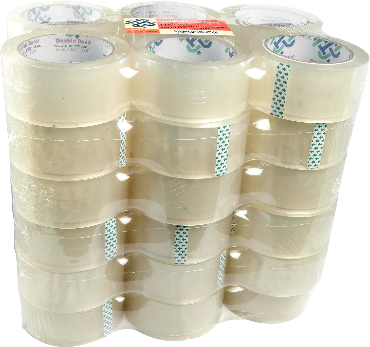 Real Thick (3.1 Mil) Double Bond Commercial Grade Packing Tape, 1.88"x 54.6 Yds (48mm x 50m) Clear (R936), 36 Rolls