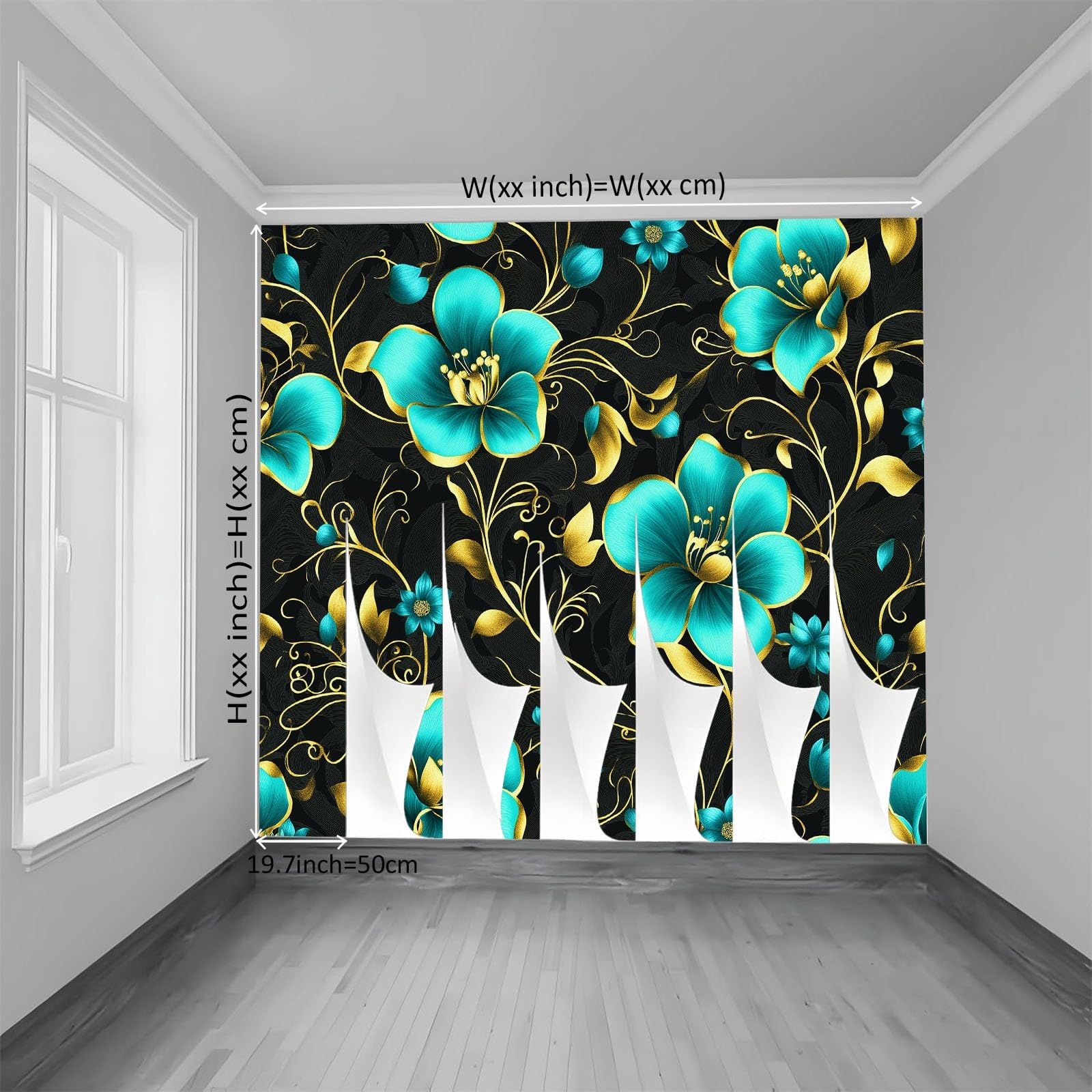 350 x 256 cm, fototapeta z włókniny, na wymiar, rośliny, kwiaty, złote pnącze, czarna, fotorealistyczny, druk HD, tapeta na fizelinie, tapeta z motywem, dekoracja ścienna, tapeta ścienna, dekoracja