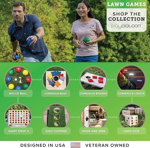 Miniatura 7 de Play Platoon Dados de césped - Juego de dados gigantes de madera para jugar juegos infinitos al aire libre