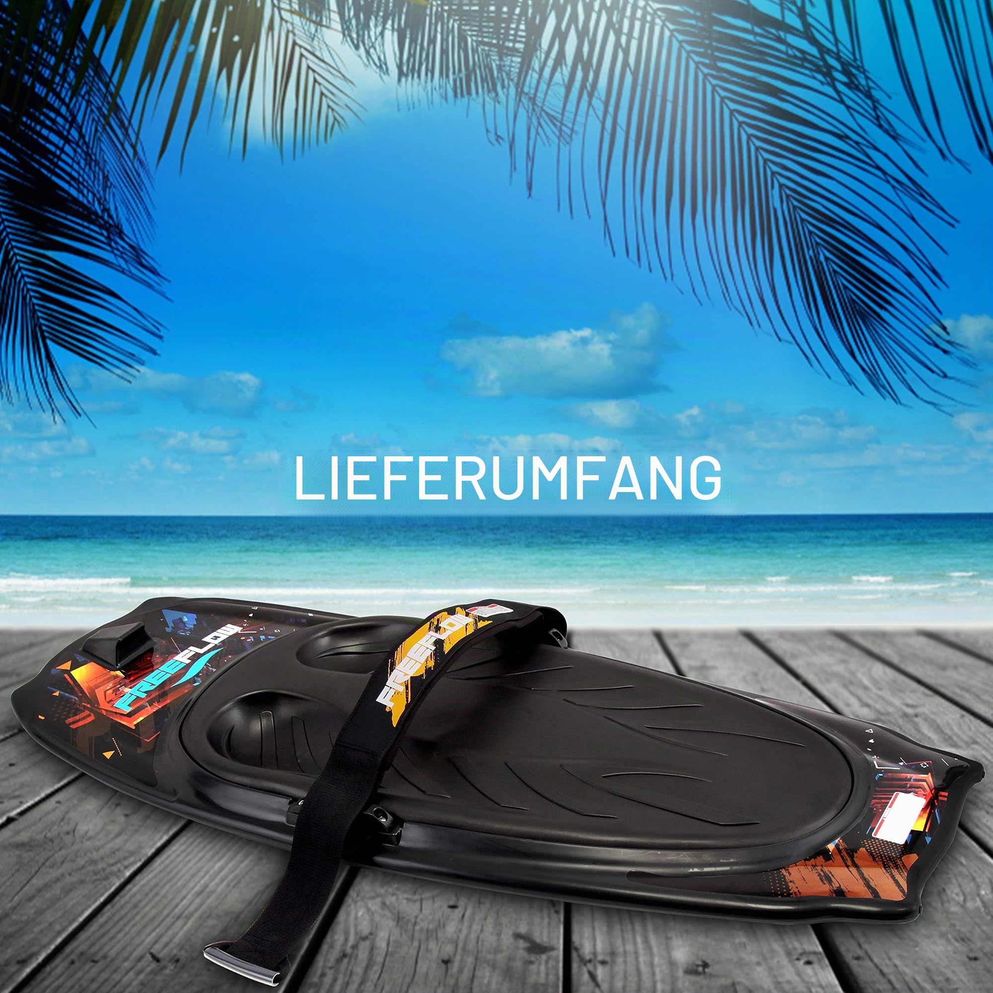 SereneLife Kneeboard Wassersport – Wakeboard mit Schlaufe, Surfbrett - mit Verstellbarem Gurt, Sommeraktivitäten für Sportbegeisterte, Sommer Wassersport- Ideal für Anfänger Kinder & Familien