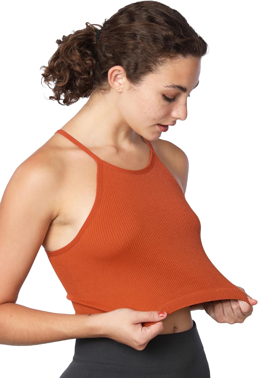 レディース 夏 ノースリーブ リブ構造 スクープネック ソフト 軽量 キャミソール トップス 女性用