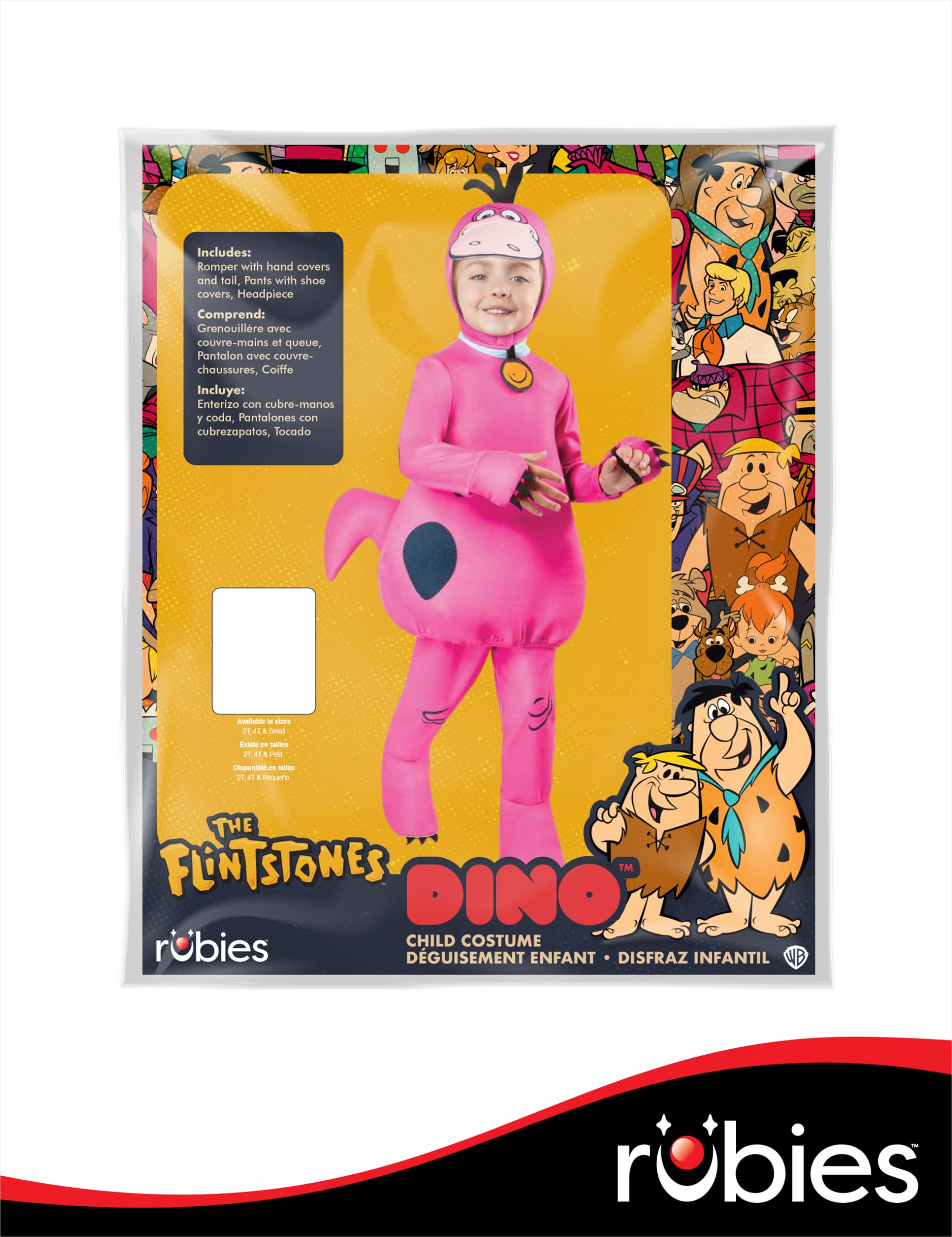 Rubies Costume da dinosauro Flintstones per bambini, tuta e copricapo