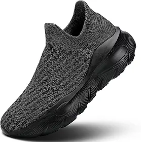 Tênis masculino sem cadarço para corrida, confortável, respirável, leve, antiderrapante, atlético, academia, treino, casual, moderno