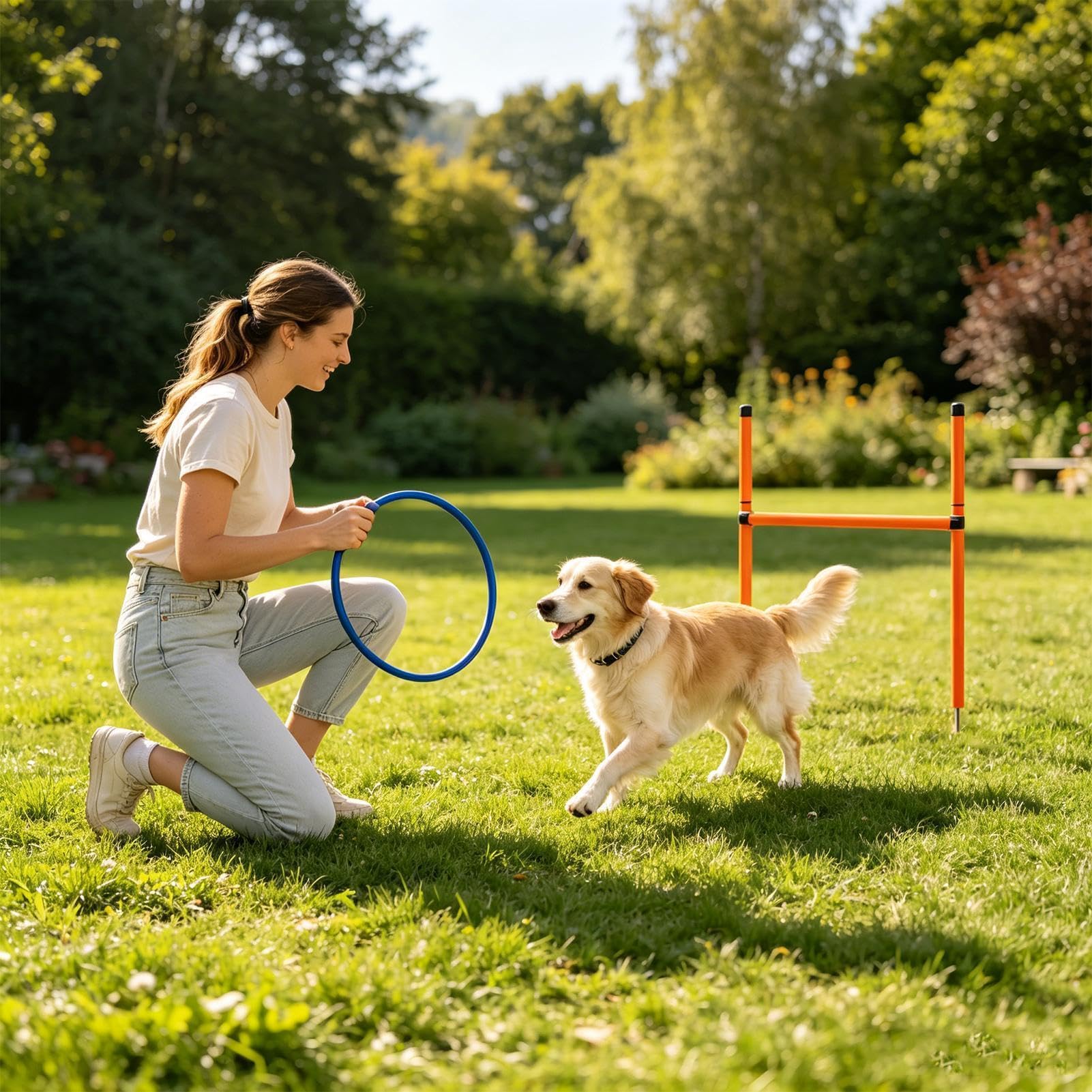 Equipo de adiestramiento en agilidad para perros juego con ejercicio con | Equipo para Parque Canino para Jardín, Parque, Playa, Zona Recreo, Campo, Competición, Recreación al