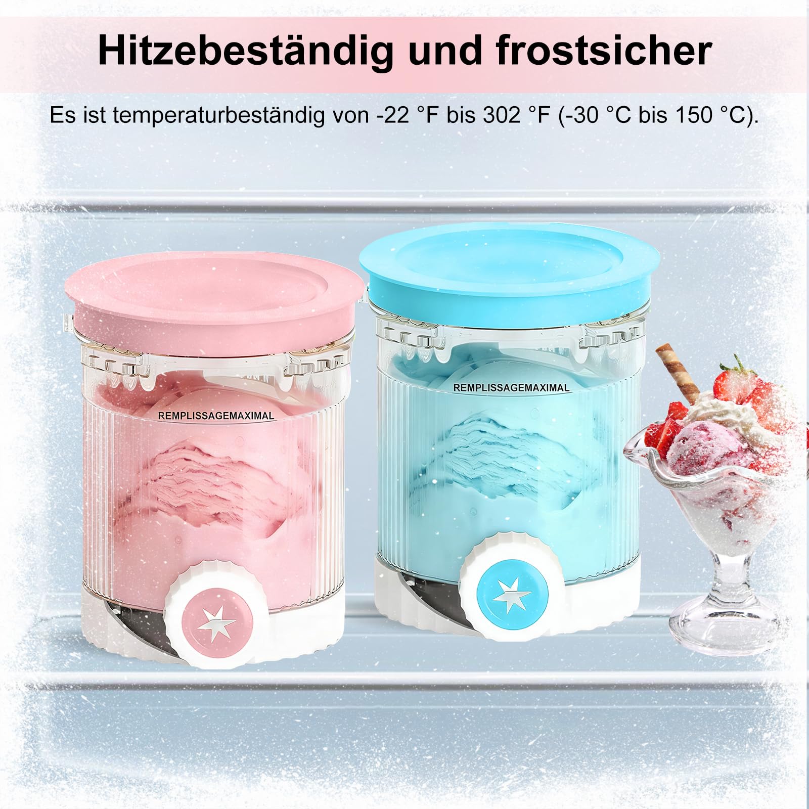 Lot de 4 récipients pour Ninja Swirl Creami - 480 ml - Accessoires pour sorbetière Ninja NC700/NC701 Series - Sans BPA - Passe au lave-vaisselle - Couvercle coloré