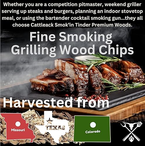 Miniatura 6 de Cattleack Smok'in Tinder - Delicias con infusión de madera - Chips de madera para ahumar cóctel, paquete variado, paquete de 5, 4 onzas cada uno -