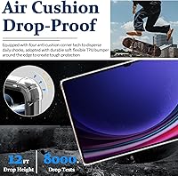 Vista 5 de Miimall Funda transparente compatible con Samsung Galaxy Tab S9, funda ultrafina de TPU suave, cobertura completa, cojín de aire de esquina a prueba