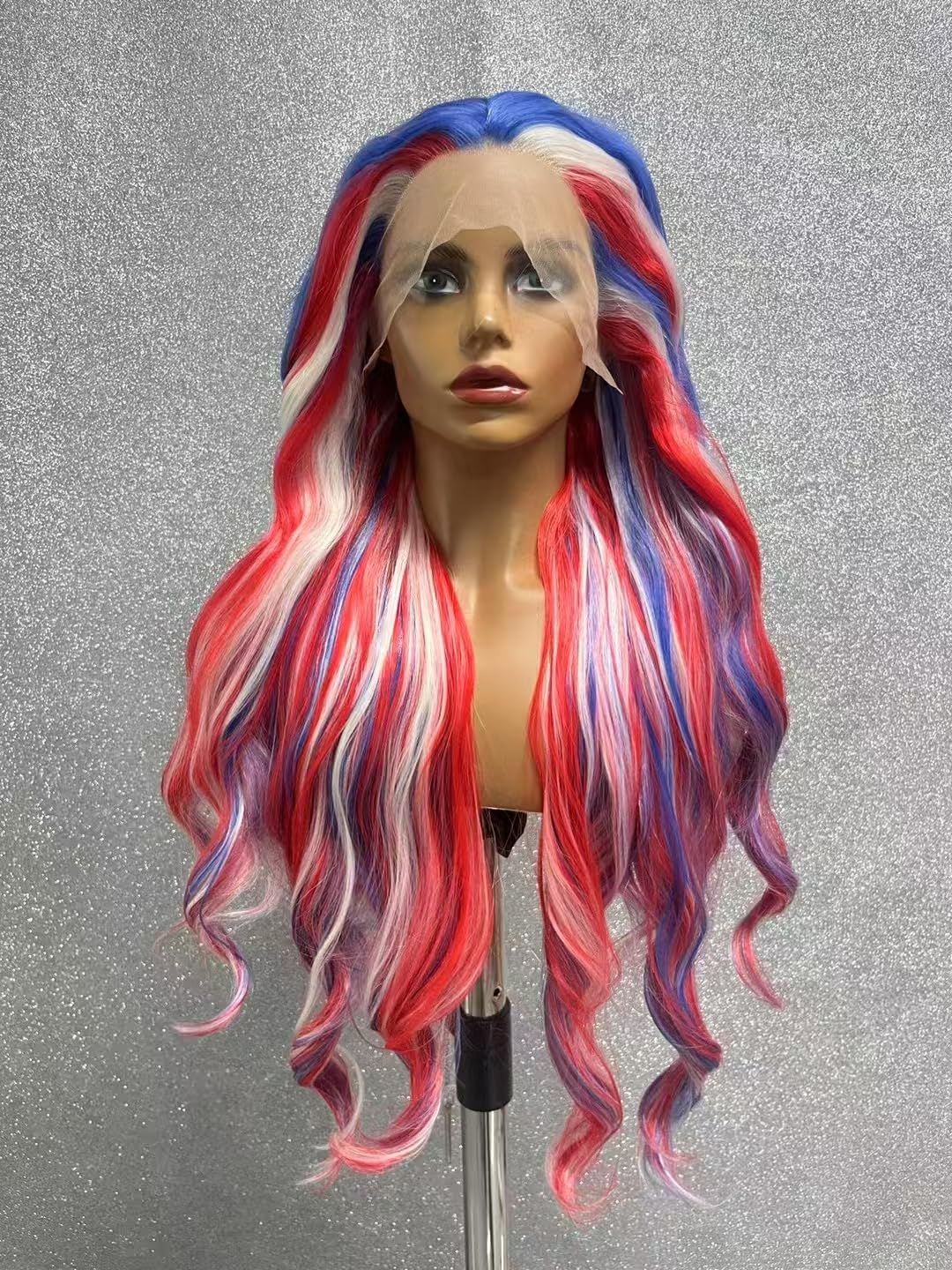 Synthetic 613# Rainbow Lace Front Wigs For Women Hair Heat Resistant Fiber Long Wavy Wigs