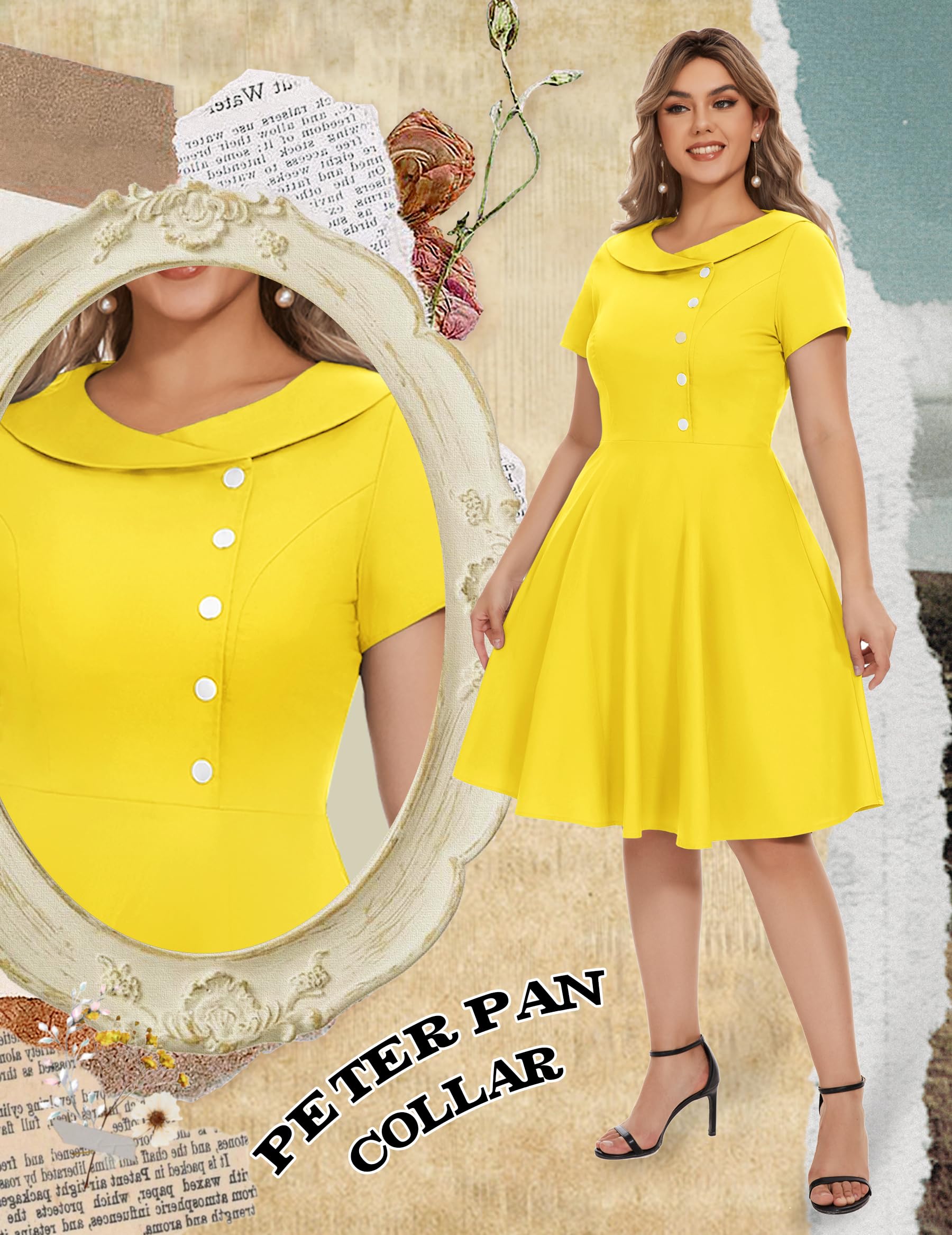 Wedtrend Robe de cocktail pour femme, robe rockabilly, robe de soirée courte vintage, style années 50
