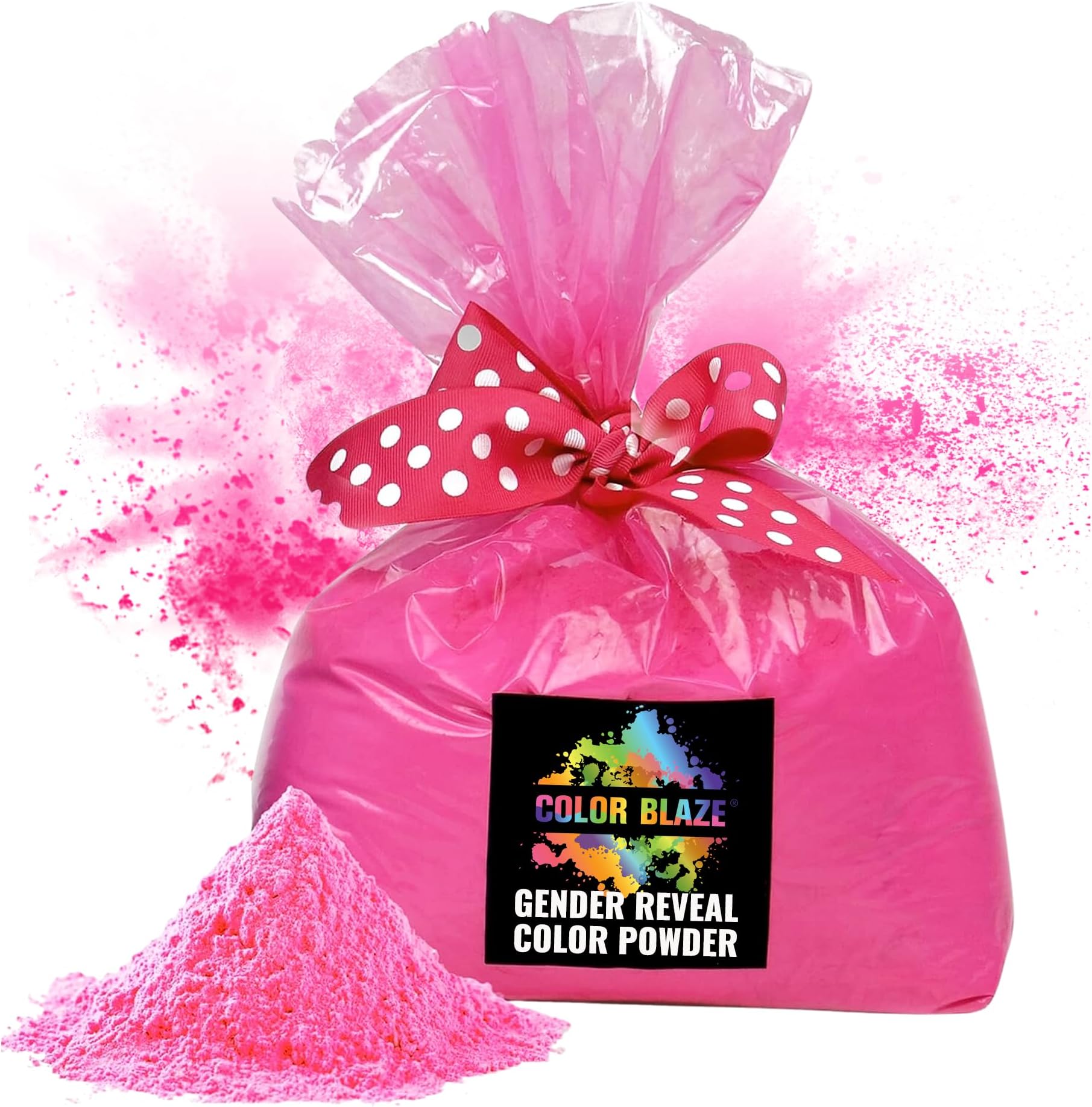 Holi Colored Powder - 5 lbs of Pink Powdered Color - for Fun Runs, Color Toss, Rangoli, Powder War, Backyard Party & Festivals - Pack of 1 Colorful Bag - 5 Pounds in Bulk - Pink