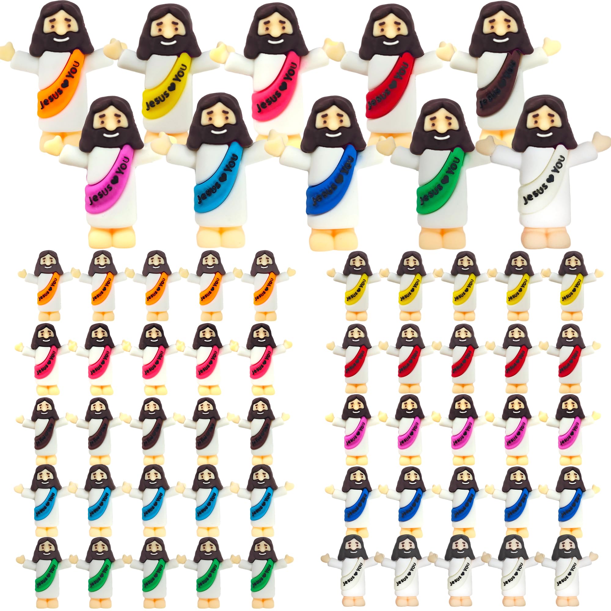 VVJIJILLY 50pcs Mini Jesus Figures Set, Baby Jesus Figurines Mini Figures for Party Favors, Classroom Activities, Decorative Displays, Creative Doll Collectibles, Great for Events Unique Decor