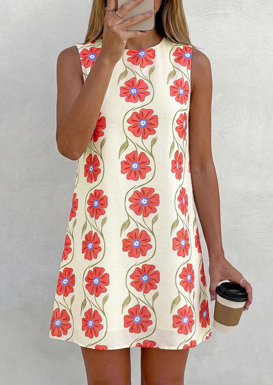 PRETTYGARDEN Sundresses for Women 2026 Summer Elegant Floral A Line Short Party Dress Beach Vacation Clothes - Image 4