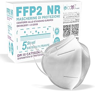 Mascherine FFP2 Certificate CE, Mascherina Certificata FFP2 KN95 DPI con BFE ≥ 99%, Maschera Filtrante FFP2 NR a 5 Strati , Sicura e Confortevole, 10 pezzi Sigillate Singolarmente