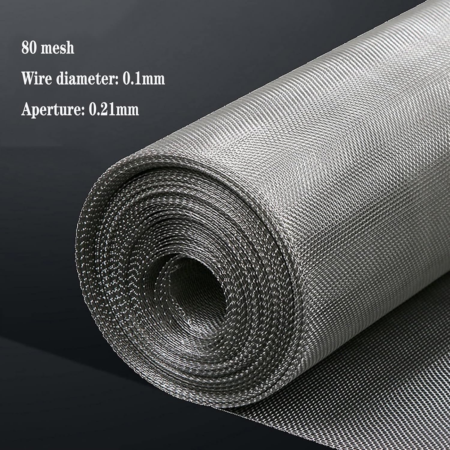 304 Stainless Steel Woven Wire Mesh, for Windows&Doors Folded DIY Window Screen Roll Replacement Screen for Sliding Patio Door,Easy to Cut (Battery *1 : 1.2x1m/3.9 * 3.2ft)