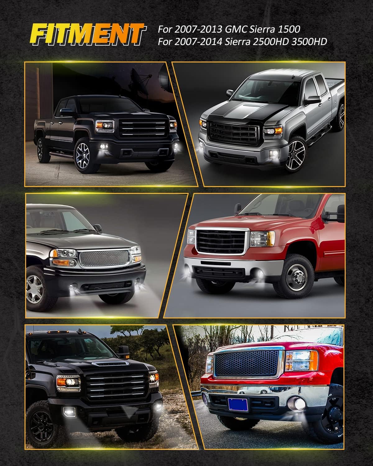 Uр Tо 40% оƒƒ Auxbeam LED Fog Lights Replacement for GMC Sierra 1500 2007-2013, Sierra 2500HD 3500HD 2007-2014, DOT Approved LED Fog Lamps for Sierra 1500 2500HD 3500HD