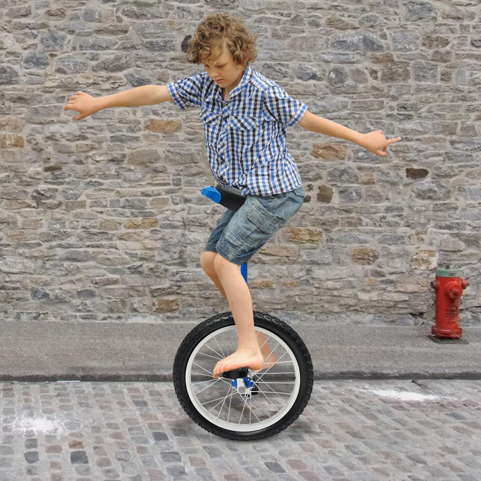 18 Zoll Einrad für Sport, Verstellbares Einrad-Fahrrad Balance Training für 5-60 Jahre, Manganstahl-Rahmen, Tragkraft bis 75 kg