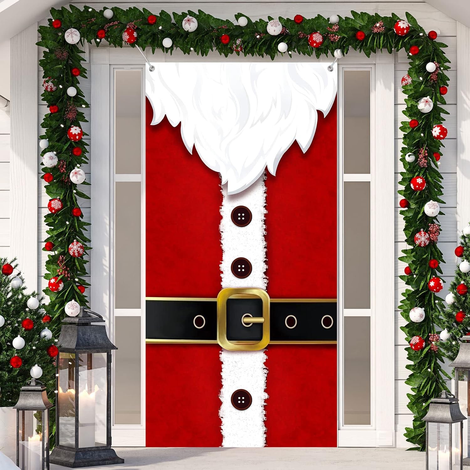 Christmas Door Cover Santa Claus Door Cover Cloth Santa