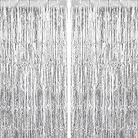 Vista 10 de Paquete de 2 cortinas de flecos morados, cortinas de flecos de papel de aluminio, serpentinas de puerta para cumpleaños, boda, despedida de soltera