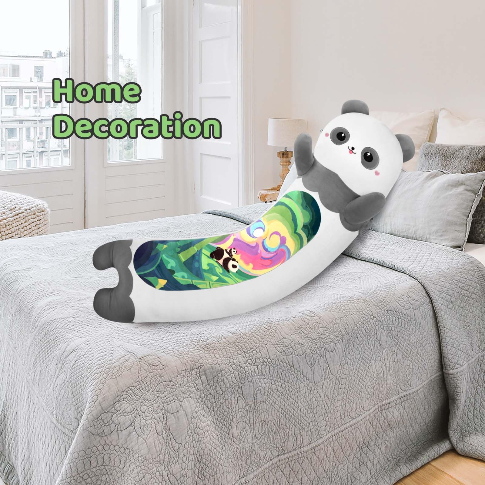 Mewaii Cuscino Panda Lungo di Peluche 110CM - Morbido Cuscino Kawaii per Bambine - Giocattolo Peluche Abbraccio - Regalo Carino per Bambini