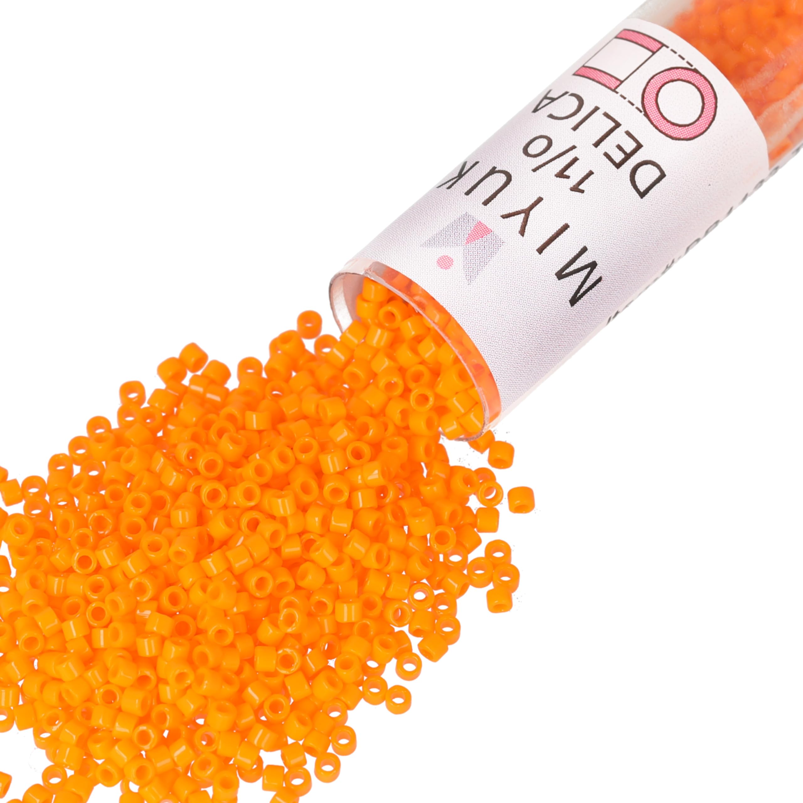 DB1133 Delica Seed Beads, 7.2g, Opaque Mandarin Orange