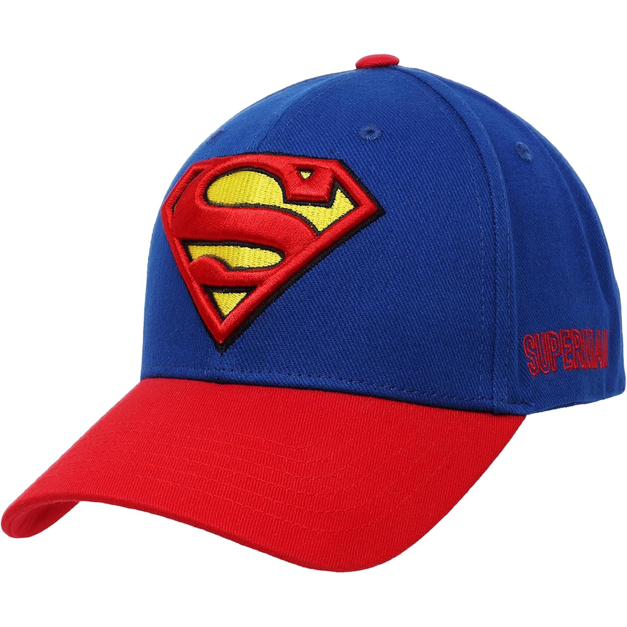 Concept One Men's Blue Dc Comics Superman Snapback Hat, Embroidered Logo Adult Baseball Cap With Flat Brim, One Size