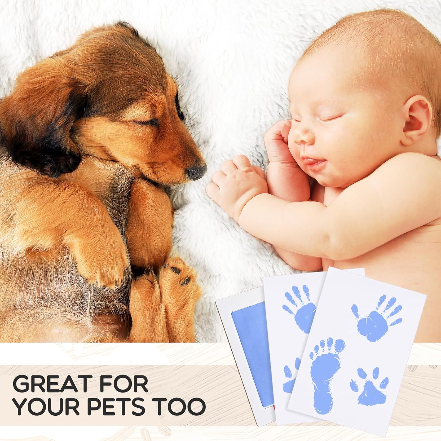 Jetec 30 Set Inkless Baby Footprint and Handprint Kit, Clean Touch Ink Pad for Baby Hand and Footprints, Dog Paw Print Kit with Ink Pads and Imprint Cards for Newborns Babies Pets Gifts (12 Colors) - Image 6