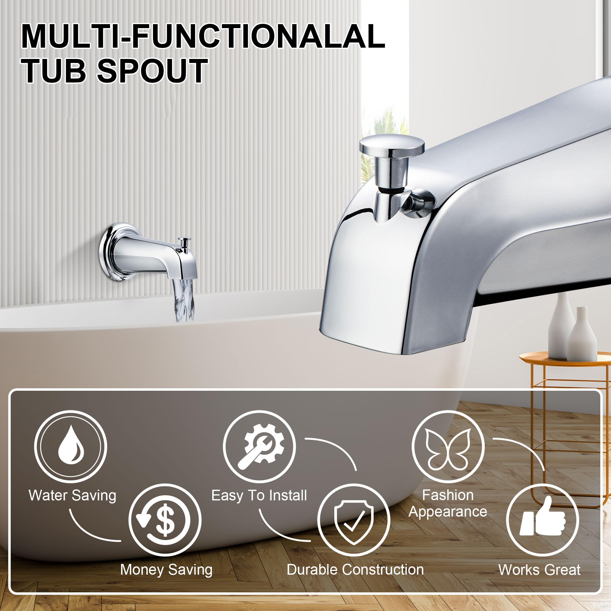 Enhon Slip On Diverter Tub Spout Compatible with Kohler